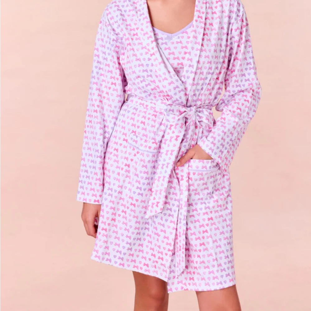 LoveShackFancy x Roller Rabbit Disco Bow Blake Robe - Picture 4 of 8
